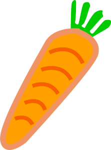 Carrot 001 Orange w Green Leafs 300px